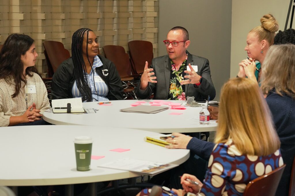 World Cafe participants discussed ideas and questions in a smaller group. 